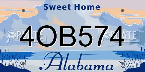 4OB574 Alabama License Plate