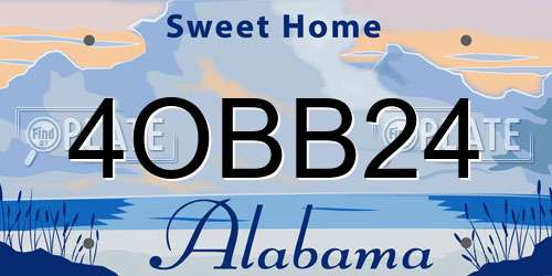 4OBB24 Alabama License Plate