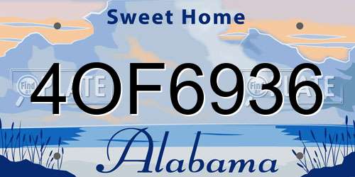 4OF6936 Alabama License Plate