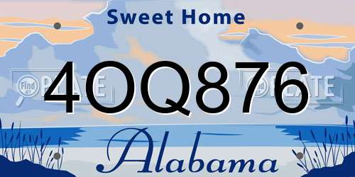 4OQ876 Alabama License Plate
