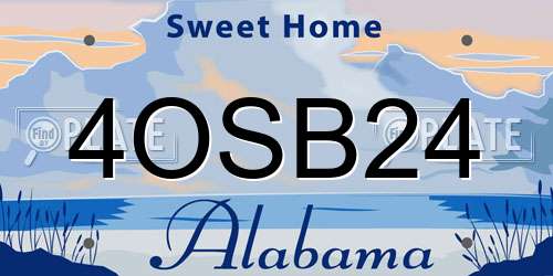 4OSB24 Alabama License Plate