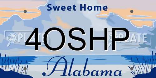 4OSHP Alabama License Plate