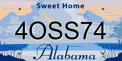 4OSS74 Alabama License Plate
