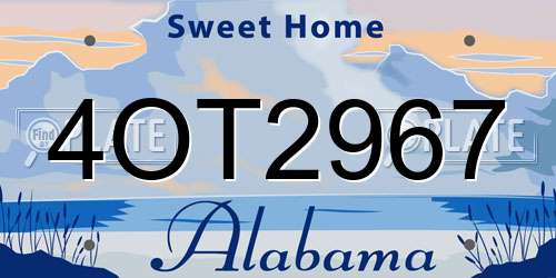 4OT2967 Alabama License Plate