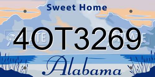 4OT3269 Alabama License Plate