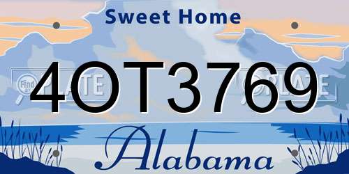 4OT3769 Alabama License Plate