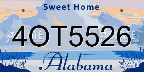 4OT5526 Alabama License Plate