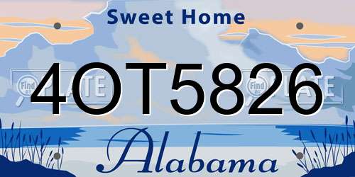 4OT5826 Alabama License Plate