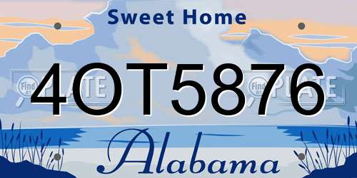 4OT5876 Alabama License Plate