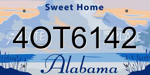 4OT6142 Alabama License Plate