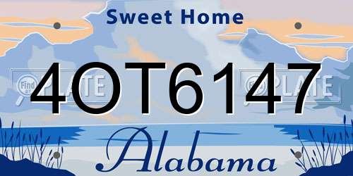 4OT6147 Alabama License Plate
