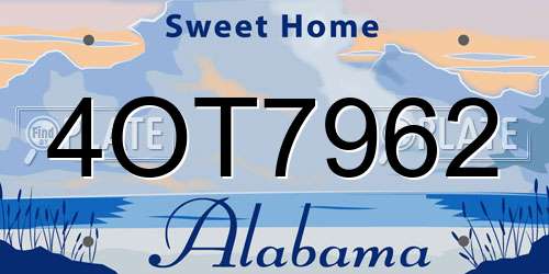 4OT7962 Alabama License Plate