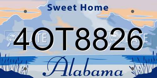 4OT8826 Alabama License Plate