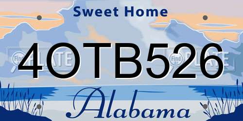 4OTB526 Alabama License Plate