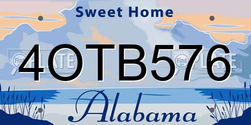 4OTB576 Alabama License Plate
