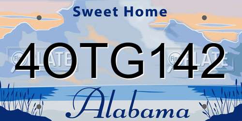4OTG142 Alabama License Plate