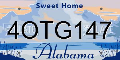 4OTG147 Alabama License Plate