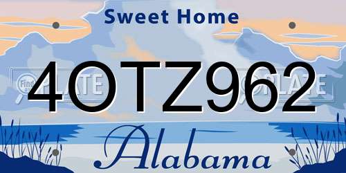 4OTZ962 Alabama License Plate