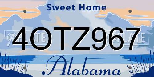 4OTZ967 Alabama License Plate