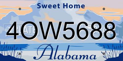 4OW5688 Alabama License Plate