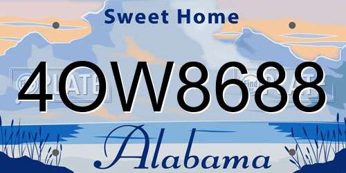 4OW8688 Alabama License Plate