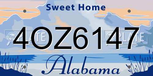 4OZ6147 Alabama License Plate