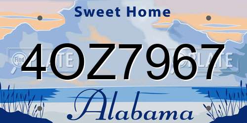4OZ7967 Alabama License Plate