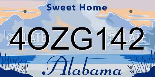 4OZG142 Alabama License Plate