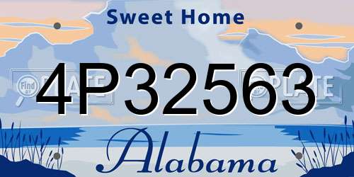 4P32563 Alabama License Plate