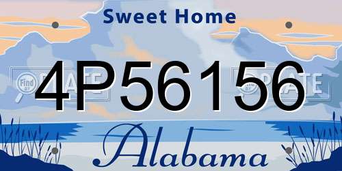 4P56156 Alabama License Plate
