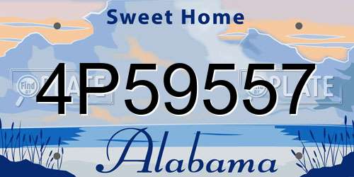4P59557 Alabama License Plate