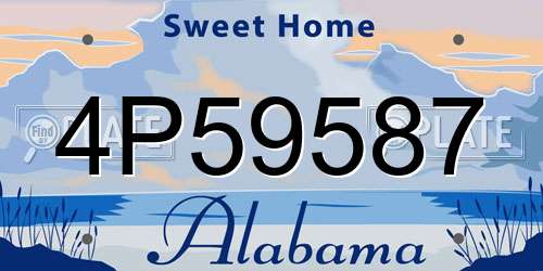 4P59587 Alabama License Plate