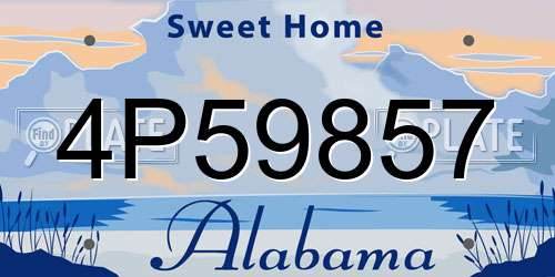 4P59857 Alabama License Plate