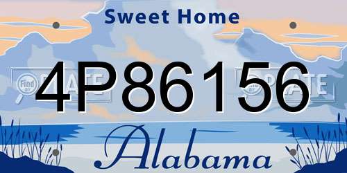 4P86156 Alabama License Plate