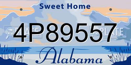 4P89557 Alabama License Plate