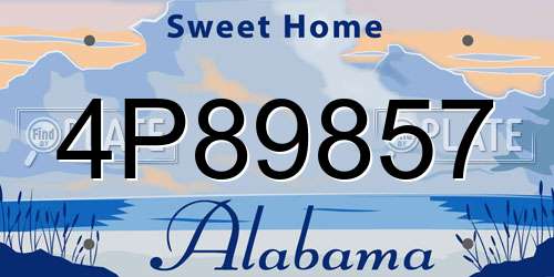 4P89857 Alabama License Plate
