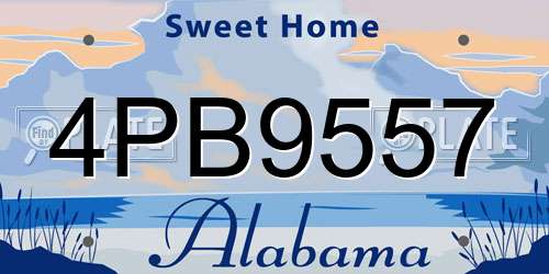 4PB9557 Alabama License Plate