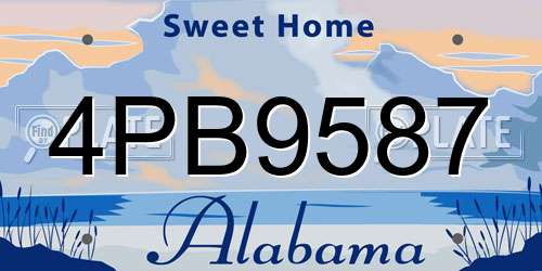 4PB9587 Alabama License Plate