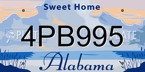 4PB995 Alabama License Plate