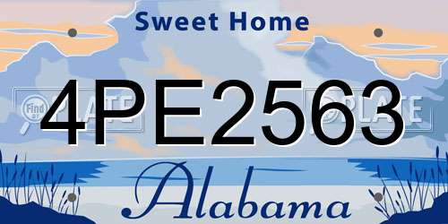 4PE2563 Alabama License Plate