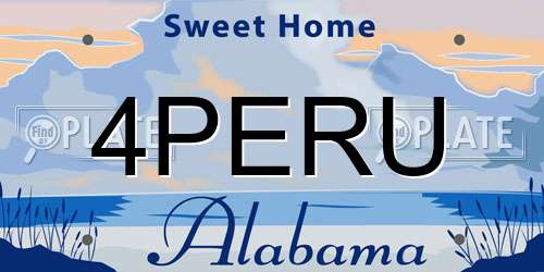 4PERU Alabama License Plate