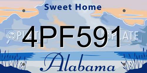 4PF591 Alabama License Plate