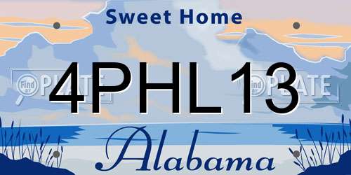 4PHL13 Alabama License Plate