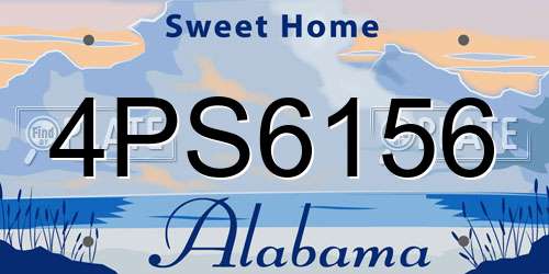 4PS6156 Alabama License Plate