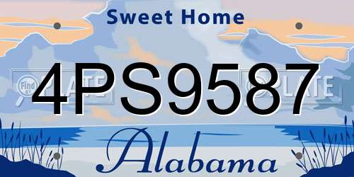 4PS9587 Alabama License Plate