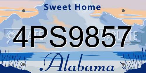 4PS9857 Alabama License Plate