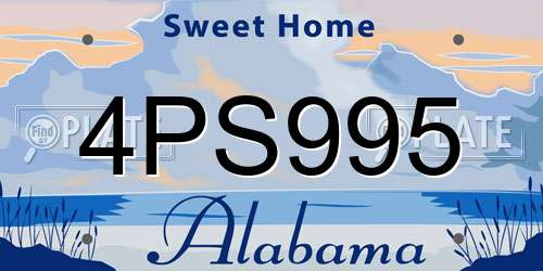 4PS995 Alabama License Plate