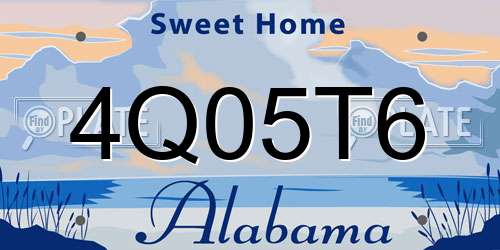 4Q05T6 Alabama License Plate