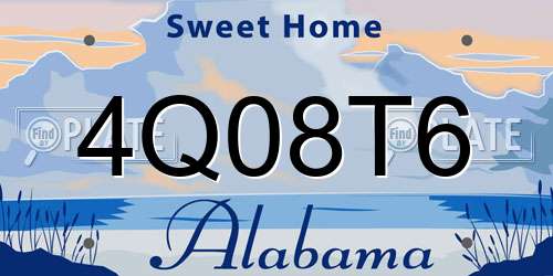 4Q08T6 Alabama License Plate