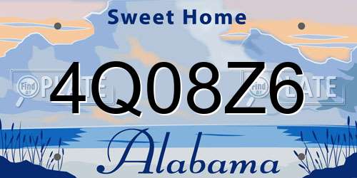 4Q08Z6 Alabama License Plate